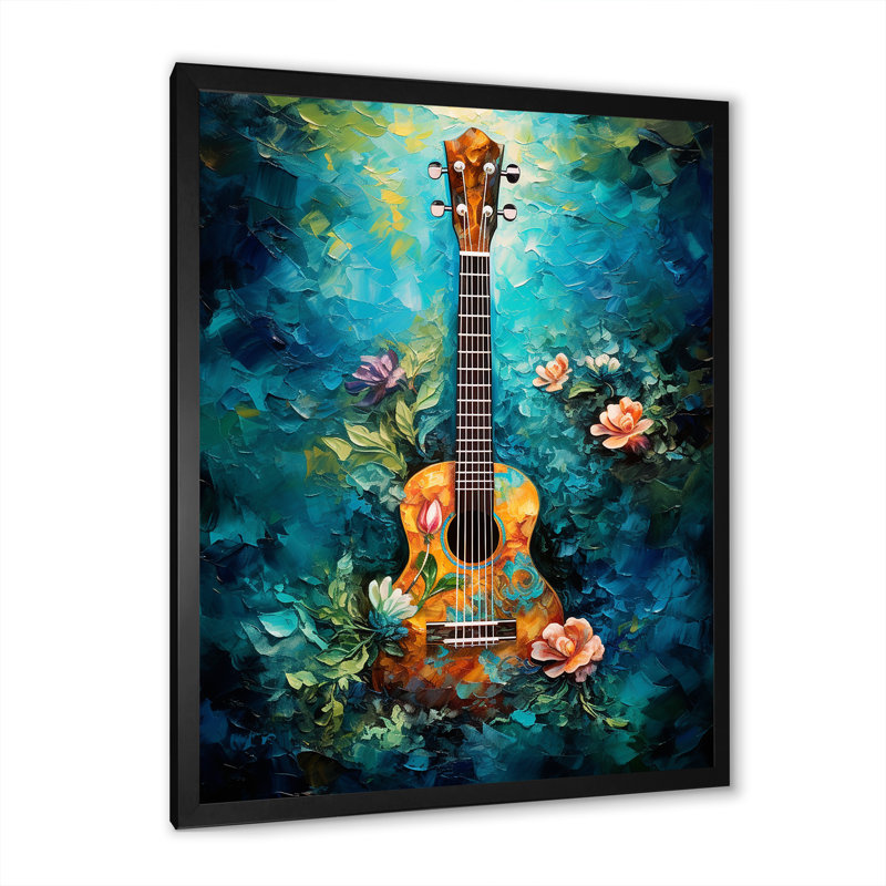Guitare tropicale euphonique III, Cadre simple noir, H 32 po x l 24 po x P 1 po