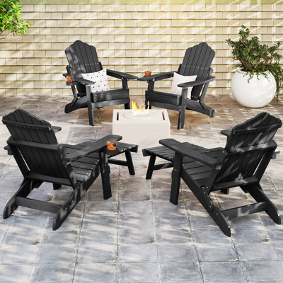 Chaise longue de patio Adirondack Hips toutes saisons avec repose-pieds rétractable