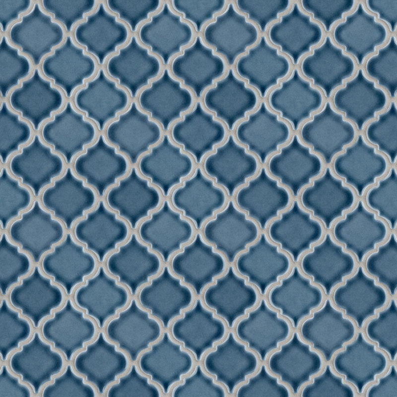 Hudson Tangier 2" x 2" Porcelain Arabesque Mosaic Wall & Floor Tile, Storm Gray