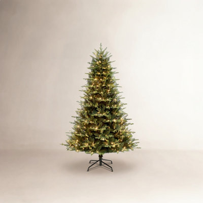 Flocked 7.5' Pre-Lit Pine Christmas Tree