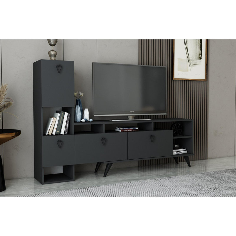 Bardhyle Unfinished TV Stand for TVs up to 65", Anthracite