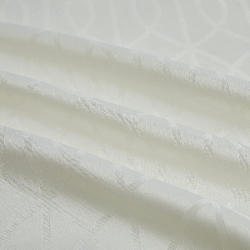 Ivory Jacquard Teflon Treated Rectangular Tablecloth, 60 x 120 Inch