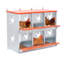 Boîte de nidification en métal à 6 compartiments pour poules / canards, collection et assemblage faciles des œufs, équipement de cage en acier galvanisé ventilé orange-1683636478