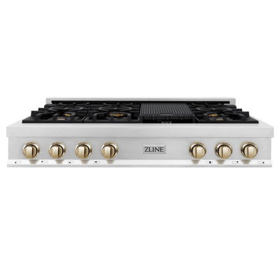 Autoportant ZLINE 48 po avec 8 brûleurs en acier inoxydable