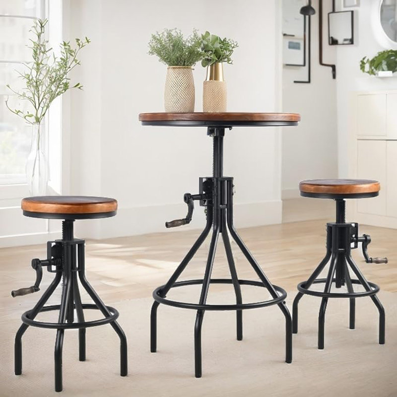 Kailar Adjustable Height Counter Stool with Metal Frame