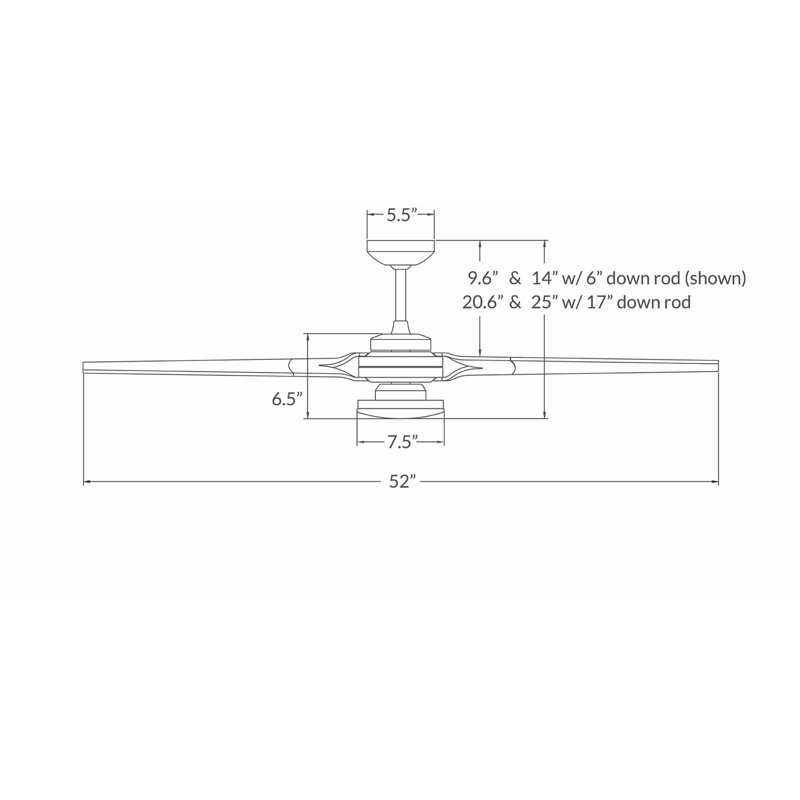 Torsion LED Downrod Ceiling Fan, Wall Control with Remote Handset (2-wire), Dark Bronze, Maple