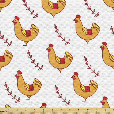 Jani Chicken and Leafy Branch Fabric