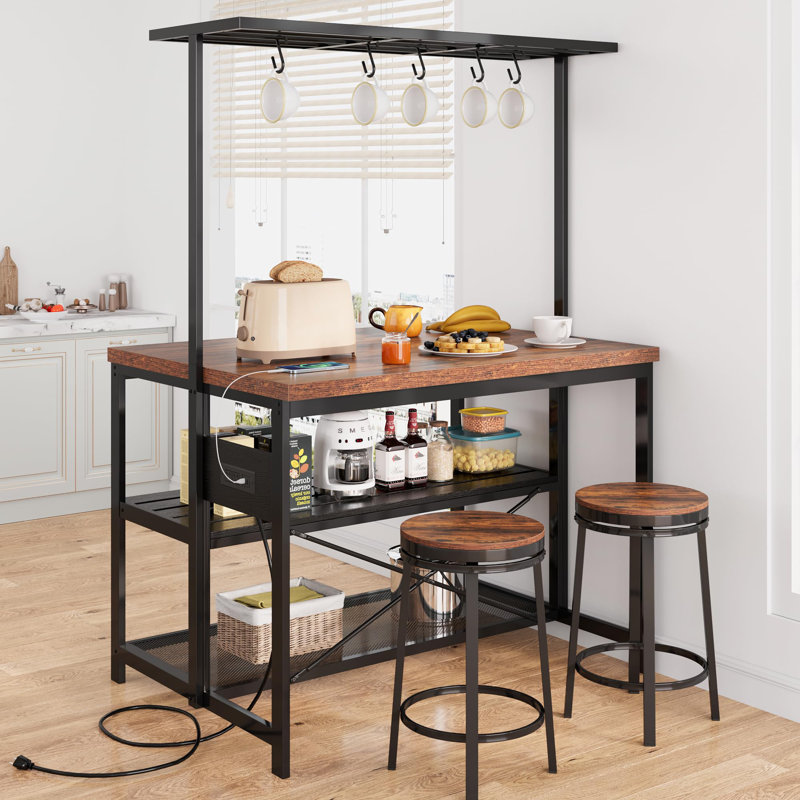 Bretonneux Kitchen Island, Brown