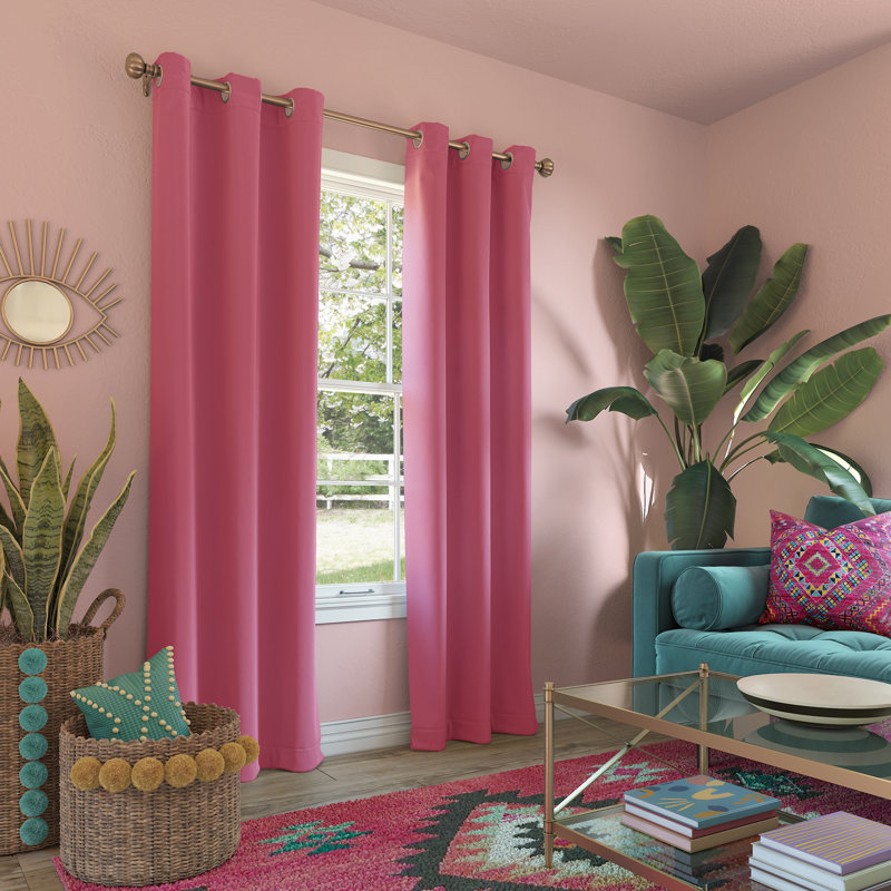 Panneau de rideau occultant avec œillets Burrier Wayfair Basics, L 40 po x L 84 po, Rose