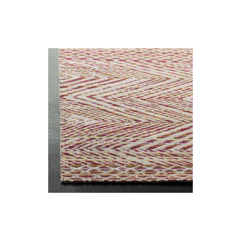 Sage Hooked Pink/White Indoor/Outdoor Rug, Rectangle 91 x 152 cm