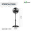 Ventilateur sur pied oscillant 16 po avec hauteur réglable Ecohouzng