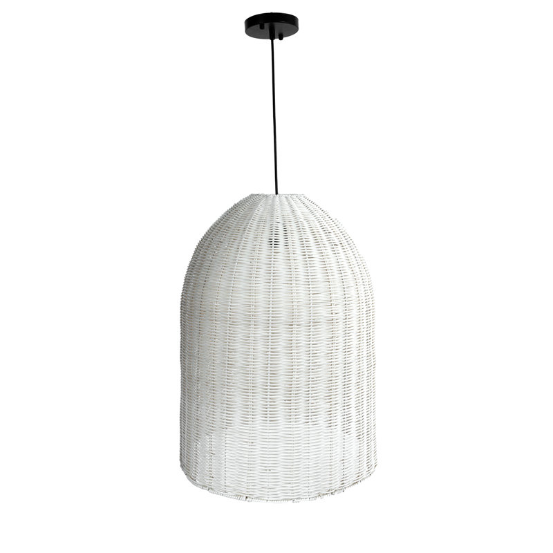 Campana 1 - Light Rattan Chandelier, 24" H x 18" W x 18" D