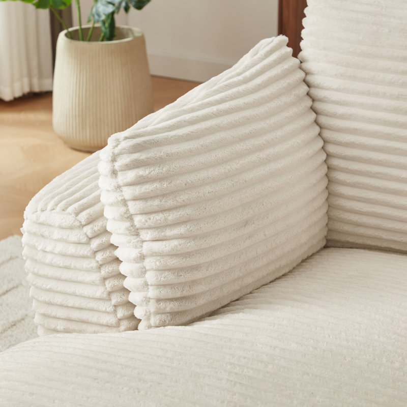 Méridienne moderne en velours côtelé, utilisation instantanée, ensemble de ressorts pour le soutien, sans assemblage, chaise longue de 34,8 po de hauteur, canapé-lit confortable avec ensemble, détente idéale dans un appartement,