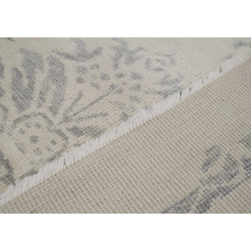 Nomad Wool Floral Area Rug in Ivory/Gray, Rectangle 8'10" x 11'11"