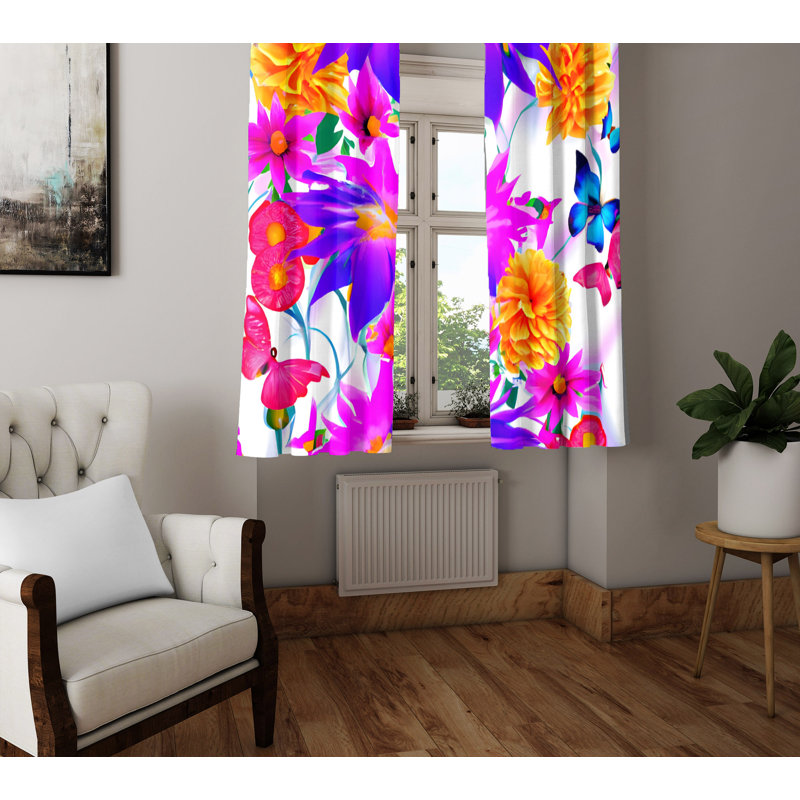 Paire de rideaux semi-transparents en polyester Daquion, L 40 po x L 61 po