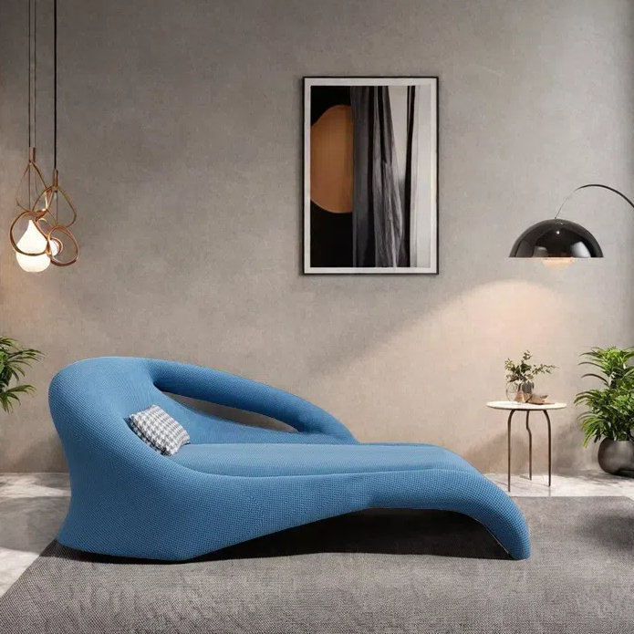 Chaise longue de loisirs créative simple, Bleu ciel