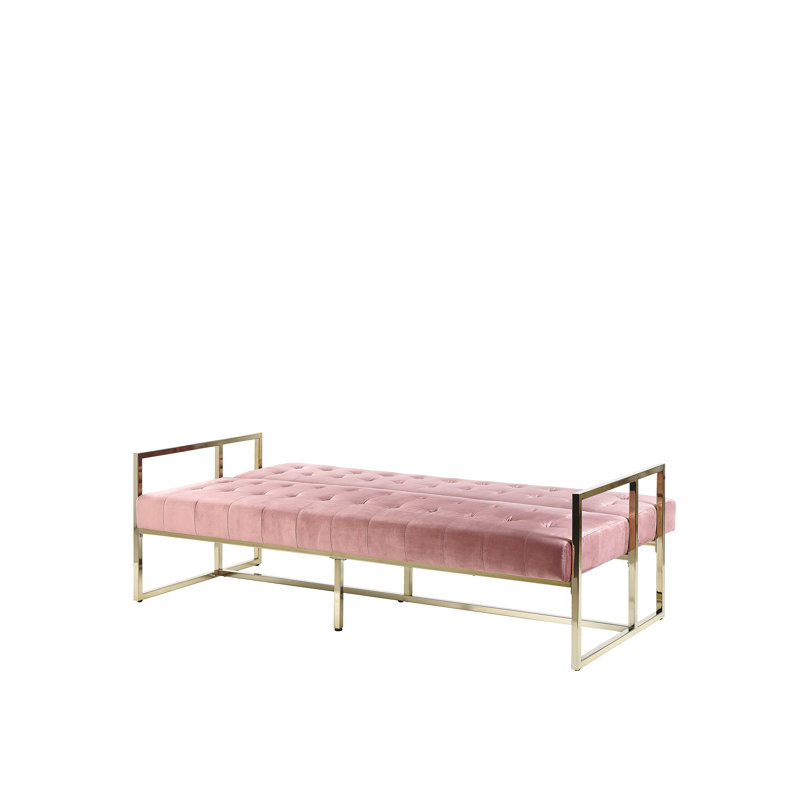 Ballou 3 Seater Velvet Sleeper, Pink