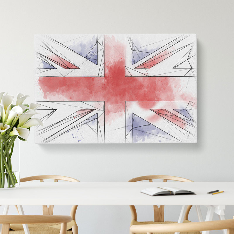 Union Jack British Flag Vol.1 Sketch - Wrapped Canvas, 50cm H x 76cm W x 3cm D