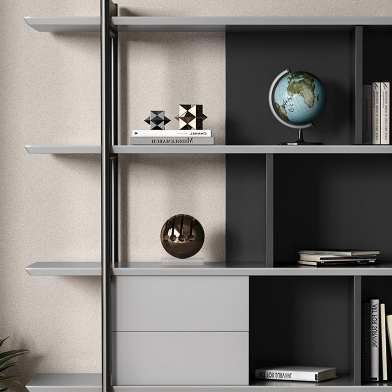 Bibliothèque simple de style italien, (6 tablettes) 180 cm (H) x 150 cm (L) x 40 cm (P)