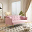 Canapé-lit capitonné pliable de 72 pouces convertible moderne, canapé en velours rose rétro américain pour petit bureau de chambre à coucher de salon-1790144863