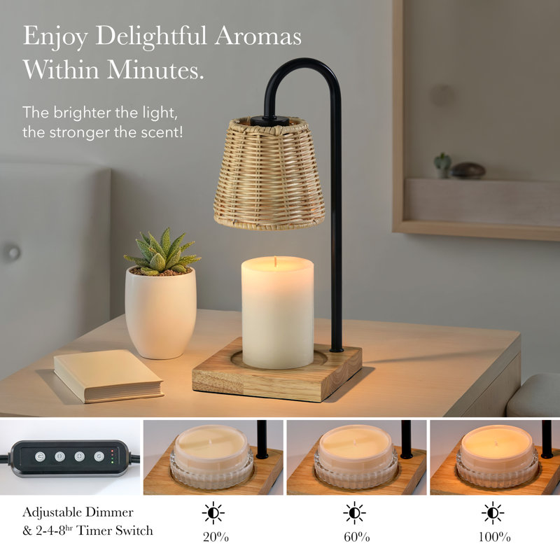 Lampe Ridgley Candlewarmer, Beige/noir