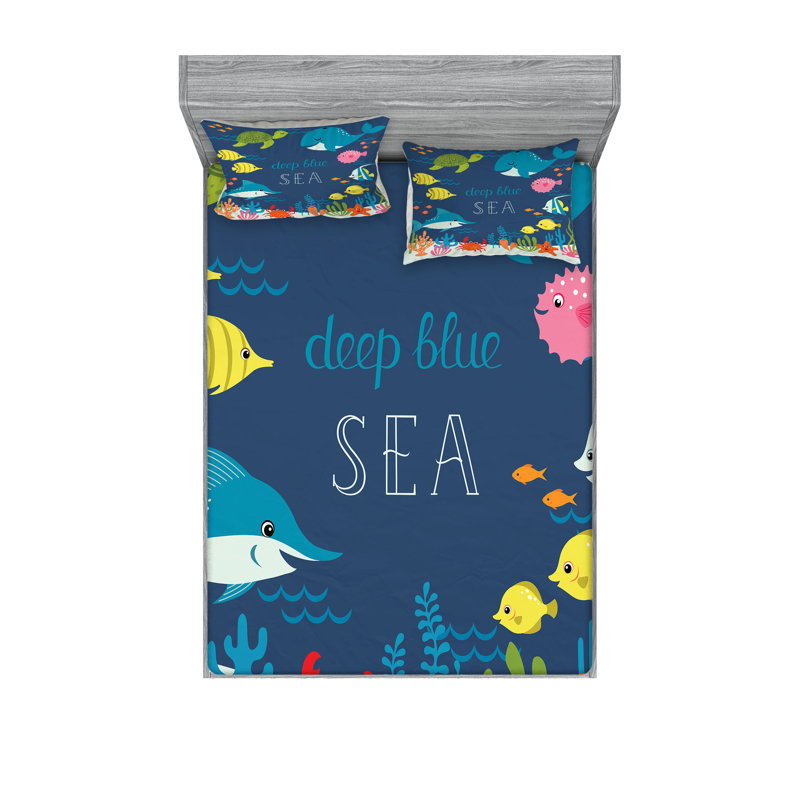 Multicolore drap-housse et coussin décoratif Ambesonne, Ensemble de draps pour très grand lit californien