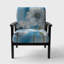 Fauteuil d'appoint rembourré «Hartwin - White Flower on Blue I»