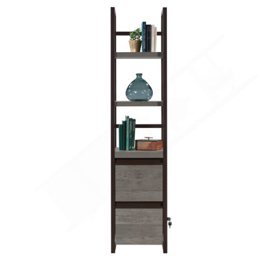 Narrow Bookcase, Brown Finish