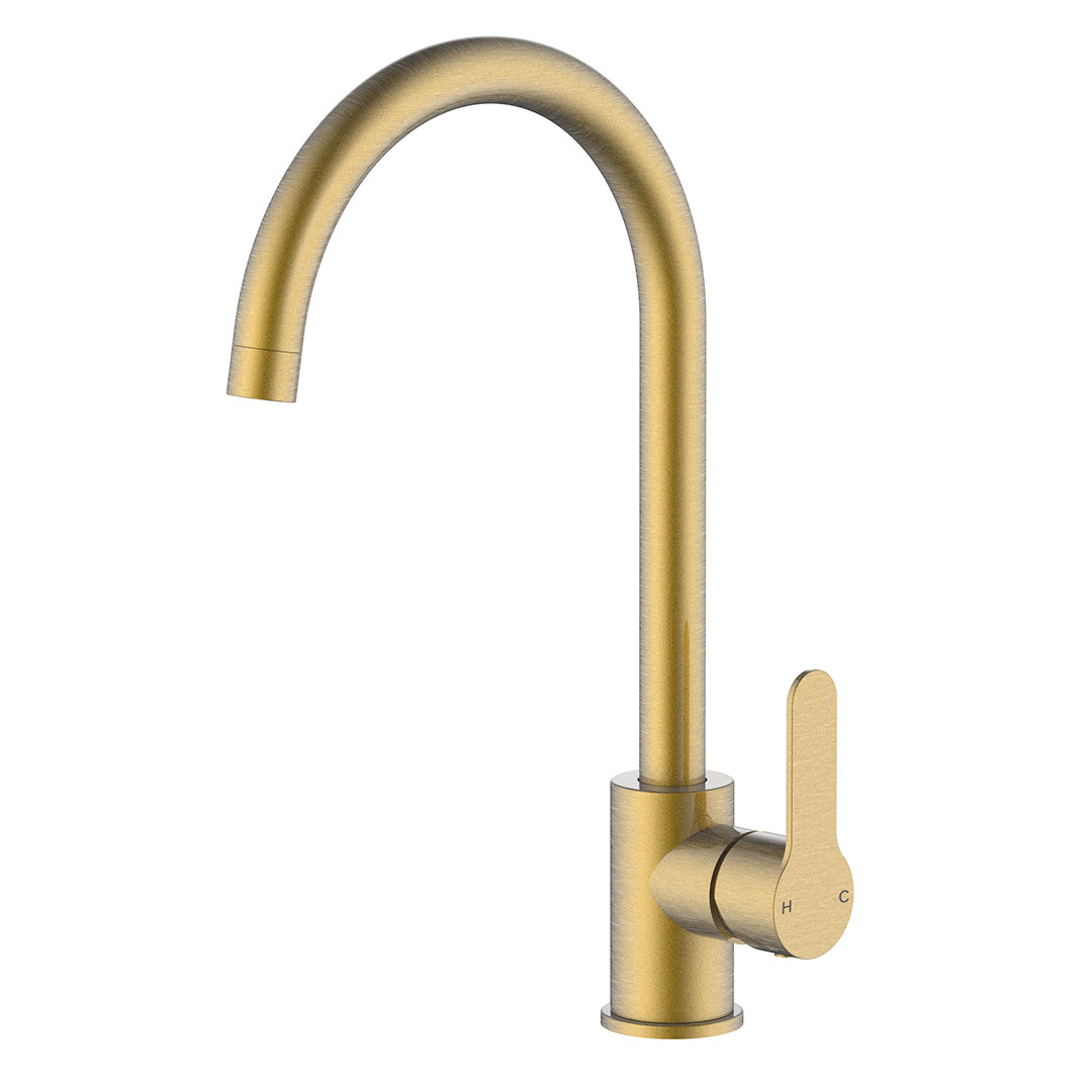 VeeBath ORBINA Velto Stainless Steel Kitchen Mixer Tap, Single Lever Sink Mixer Tap, Top Fix Deck Mounted Design