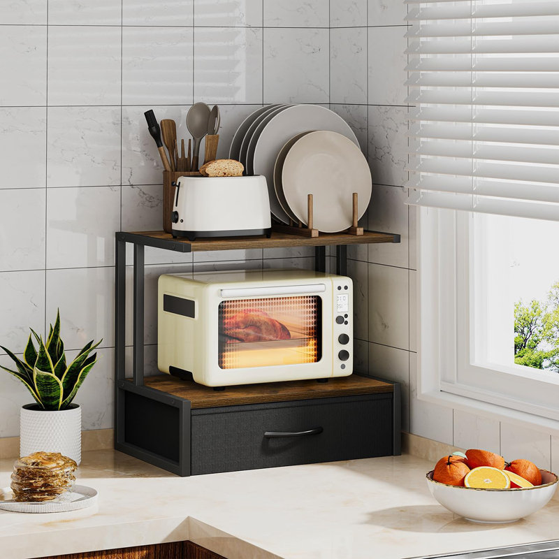 Support pour imprimante avec rangement pour bureau, avec tiroir en tissu