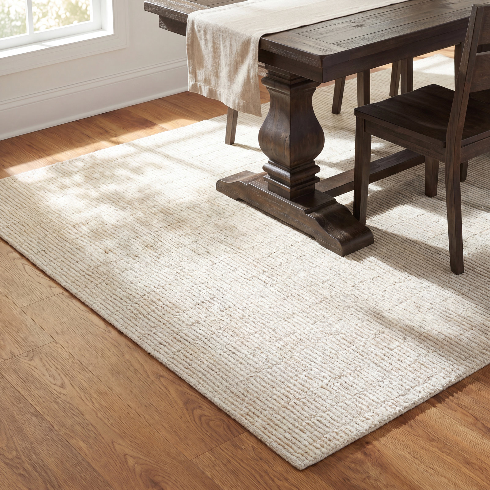 Debra Ivory Hand-Tufted Wool Rug, Rectangle 7'9" x 9'9"