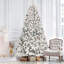 Arbre de Noël enneigé 8 pi avec 700 lumières DEL blanc chaud, arbre de Noël artificiel avec pommes de pin, 1754 pointes en PVC, assemblage facile avec support en métal et branches articulées