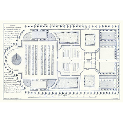 Kitchen Garden Plan I by Stephen Switzer - Wrapped Canvas Print