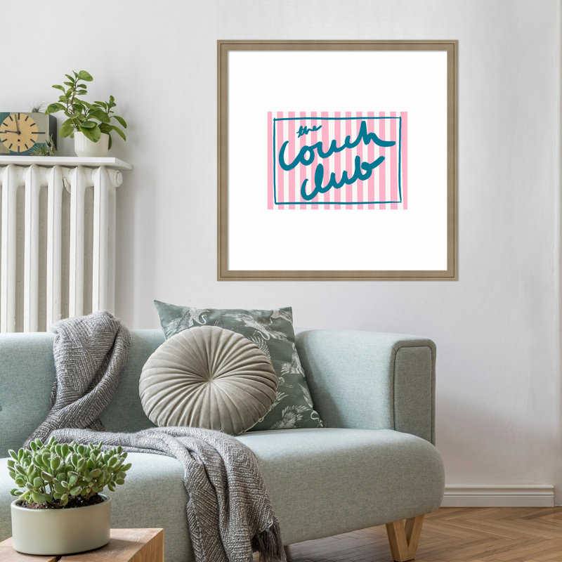 «Couch Chronicles» par Athene Fritsch, reproduction d'art encadrée sur bois, 26 x 26