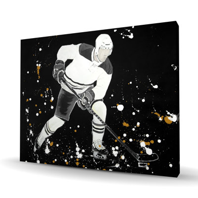 Hockey Player in Action - Man Cave Canvas Home Decor