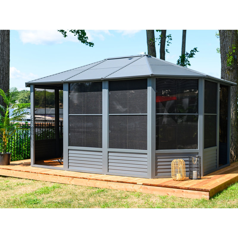Florence Solarium with Metal Roof, Slate, Slate, 15 Ft W x 12 Ft. D