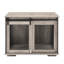Niche pour chien avec porte de grange coulissante et cloison intérieure réglable, porte amovible grise, finition-1852055412