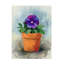 Art mural sur toile tendue - «Pots Pansy Study I» de Victoria Barnes pour décoration de salon, de chambre à coucher ou de bureau - 14 x 19