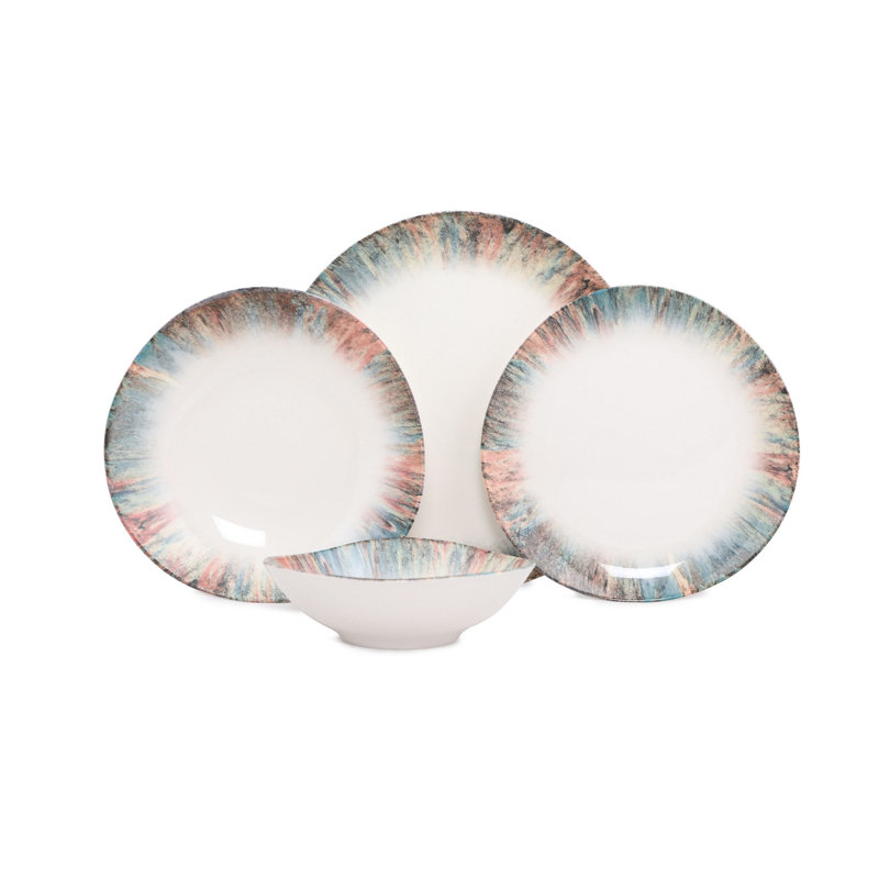 Alberto Piece Porcelain China Dinnerware Set - Service for 6