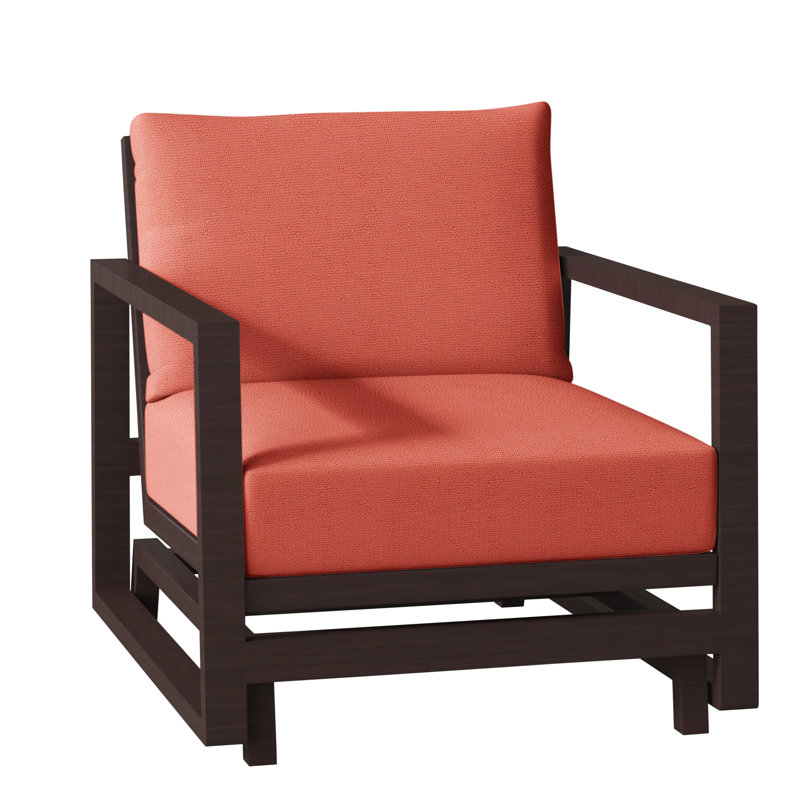 Avondale Patio Lounge Chair with Cushions, Cabana Stripe Midnight, Avondale Aluminum #60 Oak, No Welt