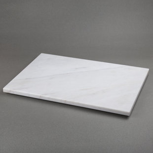 Creative Home Natural Off-White Marble Rectangular Pastry Board Cheese Board Serving Tray for Appetizers Bread Snacks, 12 x 18 Inch