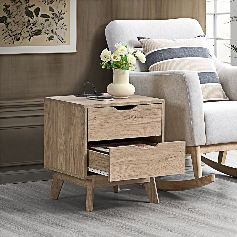 Table de chevet avec station de charge
