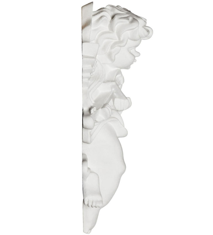 Angel 7.13'' H x 4.5'' W x 2.38'' D Urethane Onlay Scroll