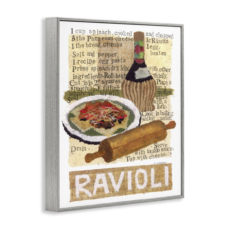 Art rétro de raviolis par Nancy Overton, Estampe numérique Farmhouse, H 14 po x l 11 po