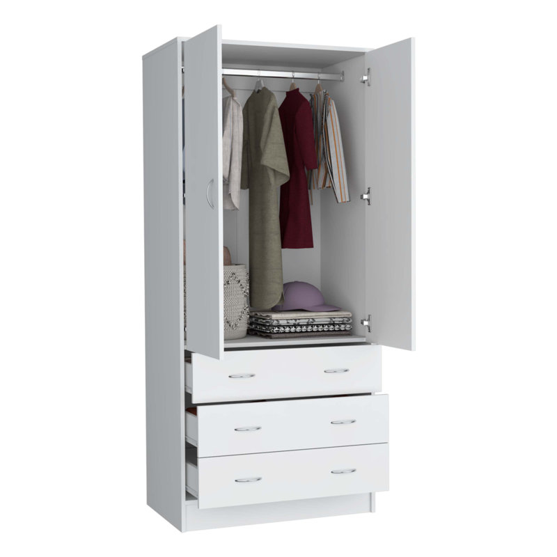 Armoire Taly avec portes doubles, Blanc