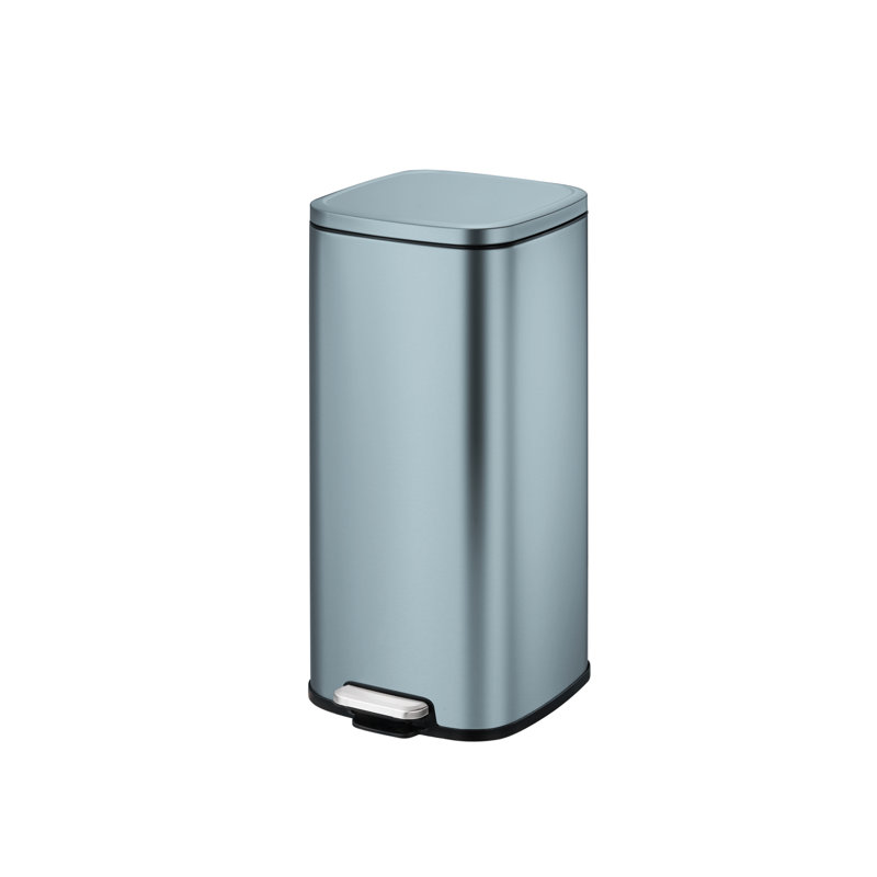 Stella Stainless Steel 30 Litre Step On Recycling Bin, Titanium Blue