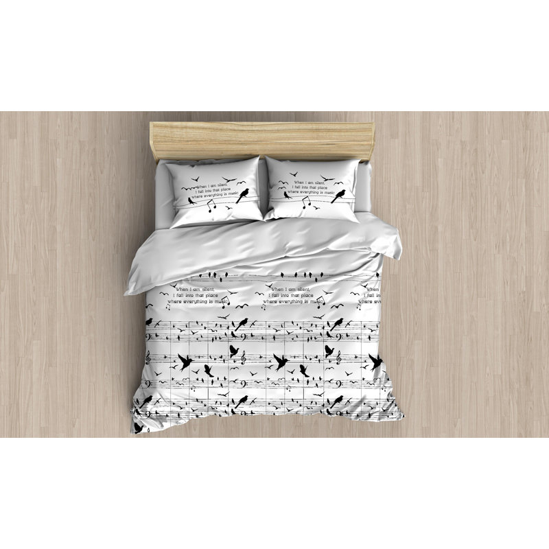 Ensemble de housse de couette 2 pièces en mélange de coton noir et blanc Epifania
