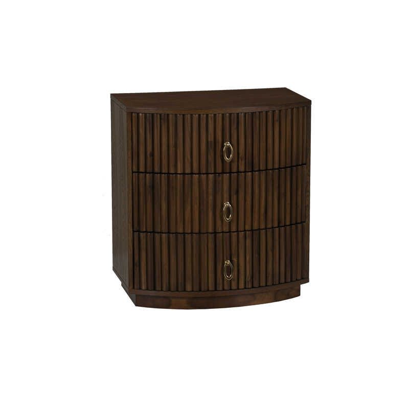 Chantel 3 Drawer Nightstand White, Brown