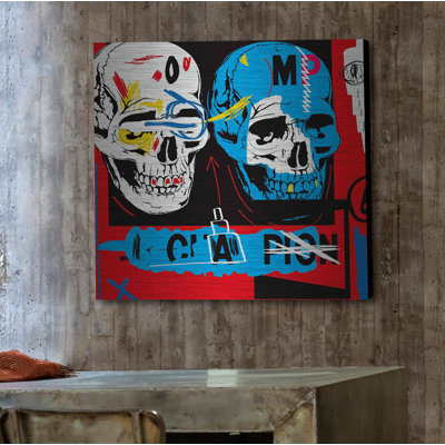 «Two Skulls I» par Josh Ruggs - impression sans cadre sur métal