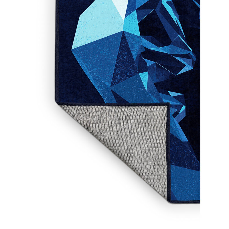 Tapis géométrique moderne et contemporain lavable à la machine Helena, 7 x 9